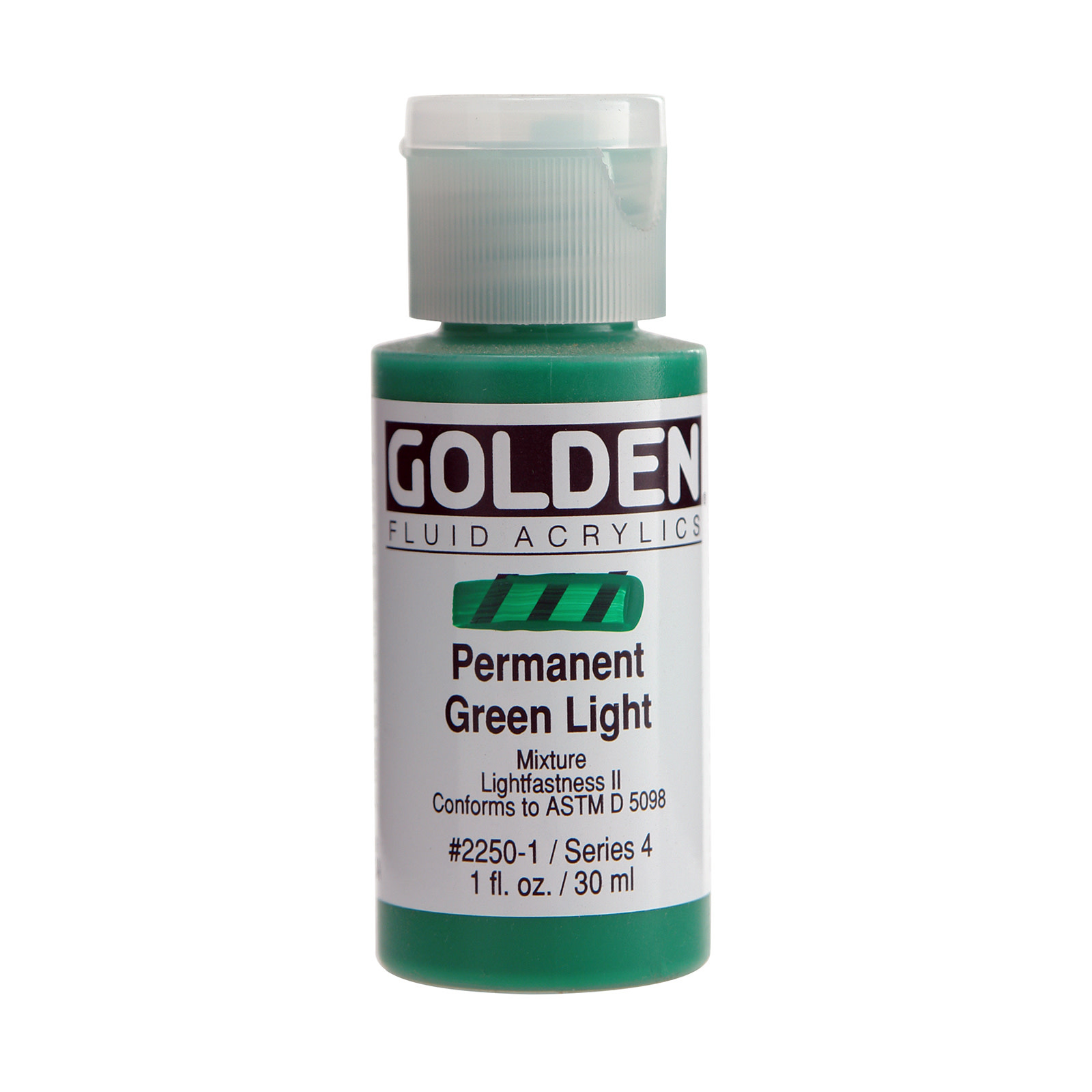 Golden Fluid Acrylics, 1 oz. Bottles, Permanent Green Light