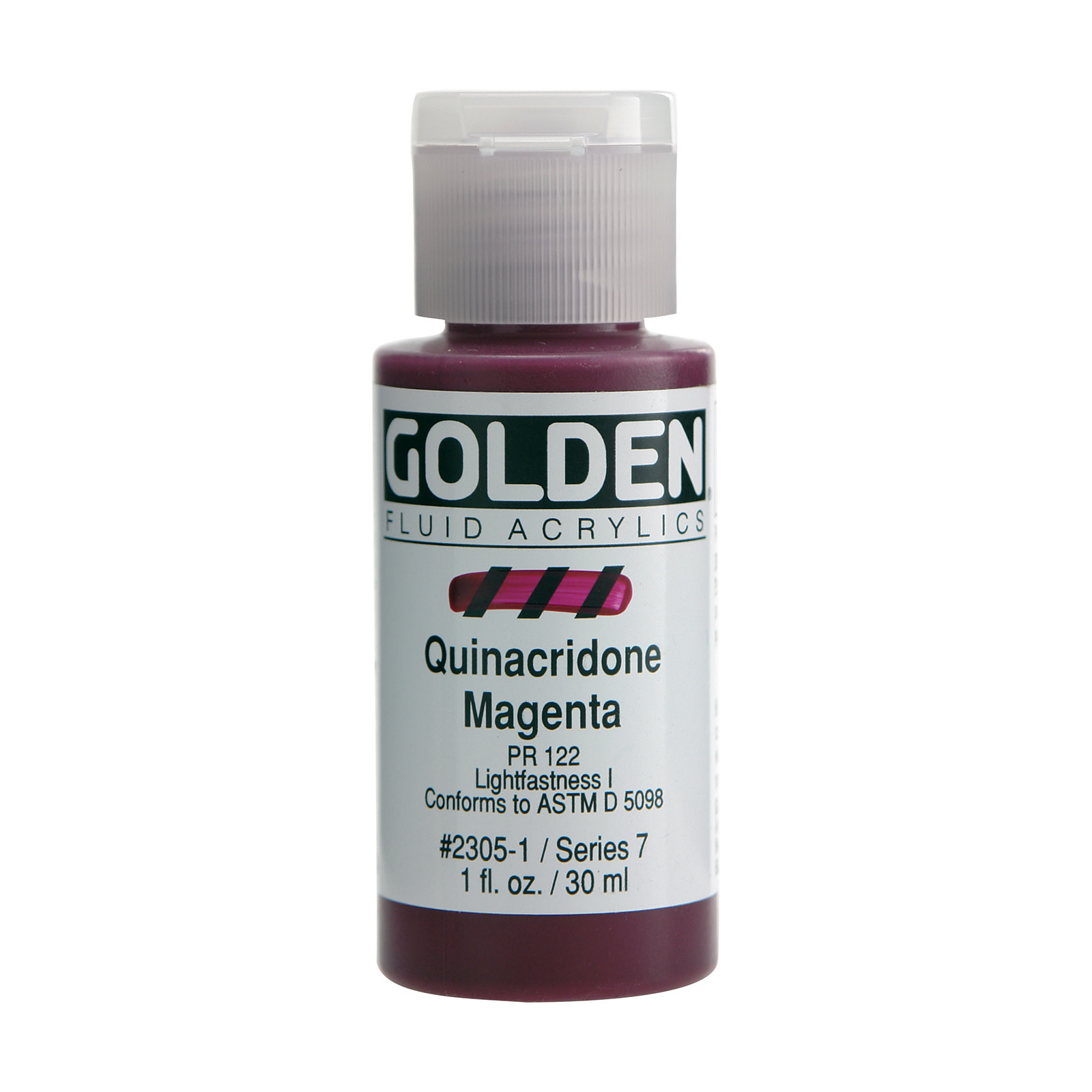 Golden Fluid Acrylics, 1 oz. Bottles, Quinacridone Magenta