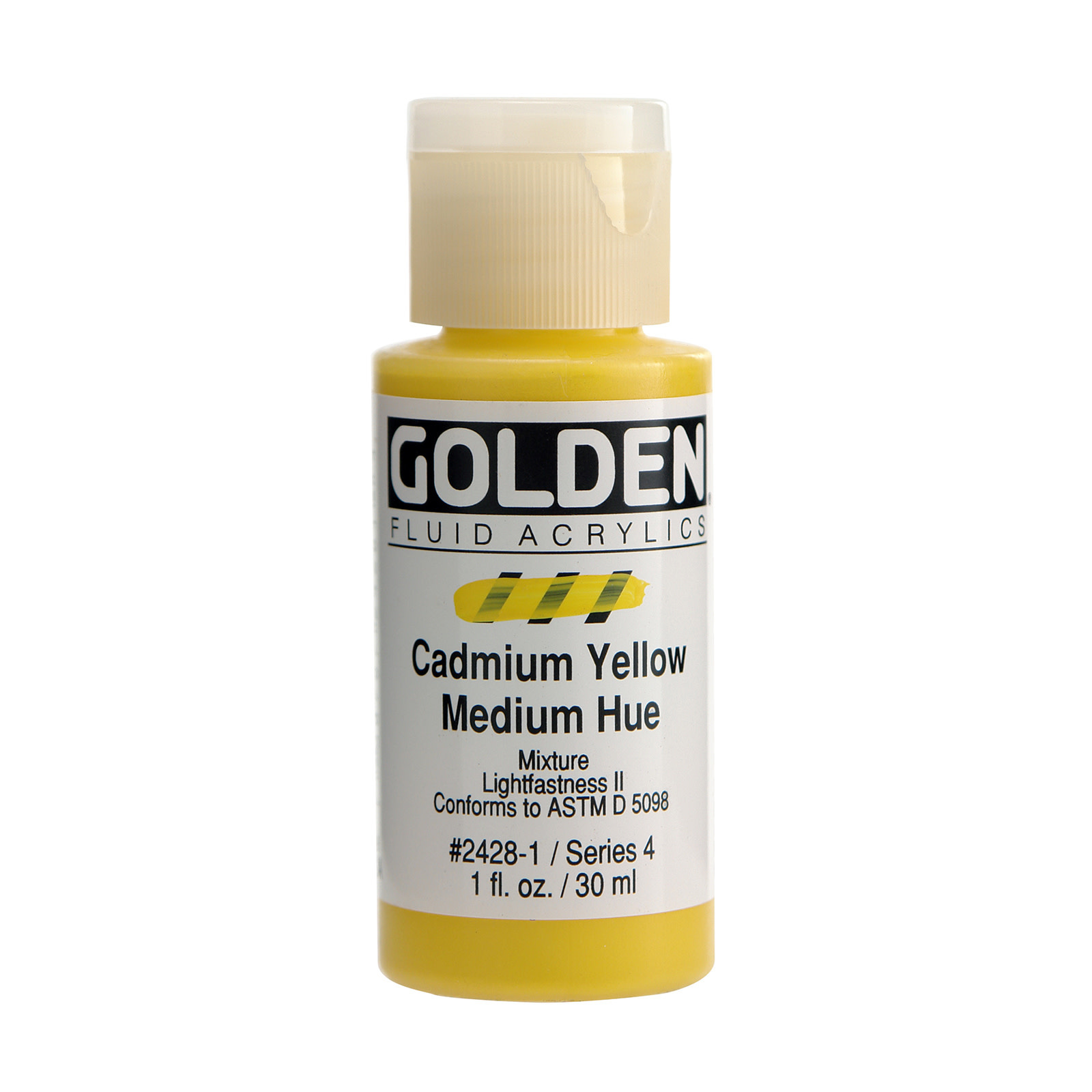 Golden Fluid Acrylics, 1 oz. Bottles, Cadmium Yellow Medium Hue