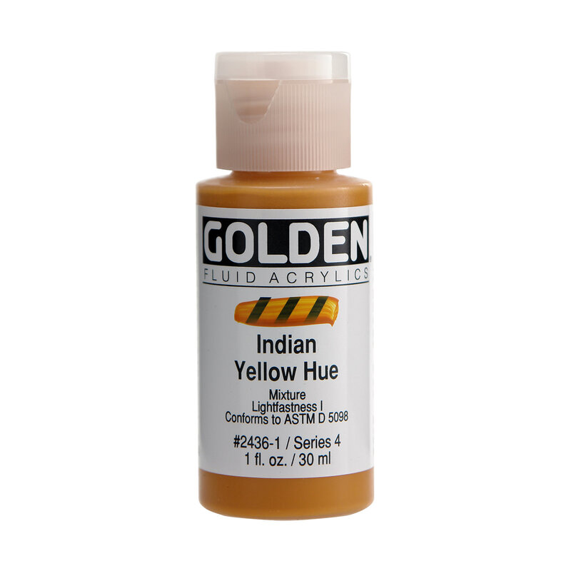 Golden Fluid Acrylics, 1 oz. Bottles, Indian Yellow Hue