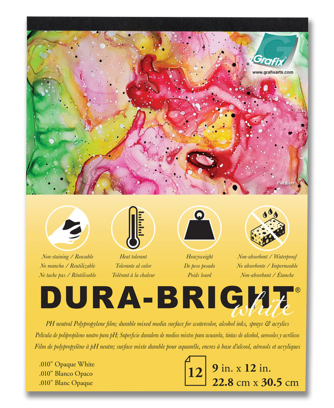 Grafix Dura-Bright, Pads, Opaque White - 9" x 12"