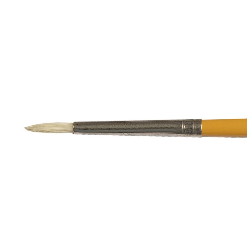 Isabey Yellow Handle Bristle Brushes, Round, 1