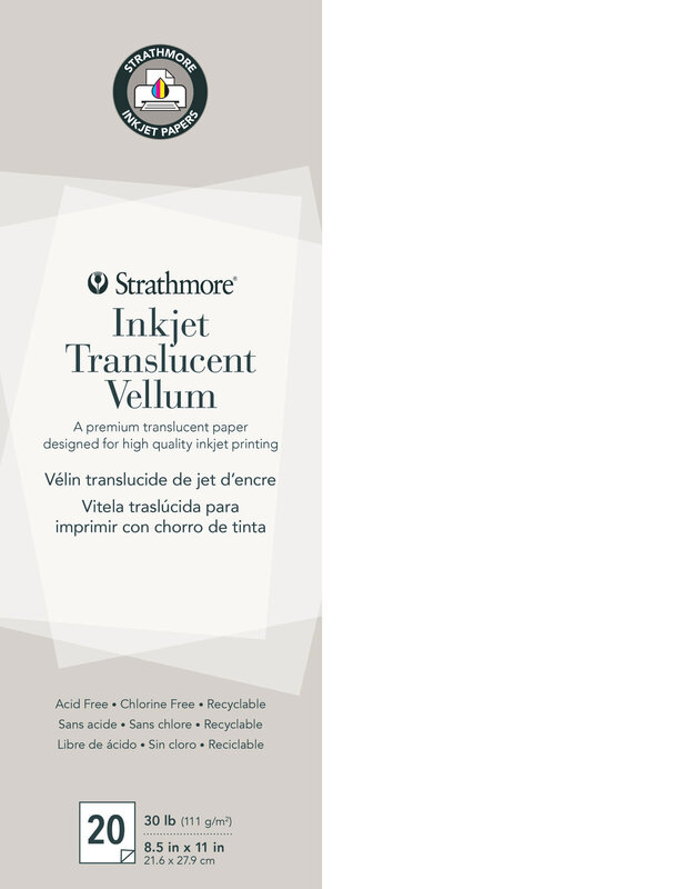 Strathmore Translucent Vellum Sheets, Inkjet - Natural, 20 Shts8.5X11 20SH