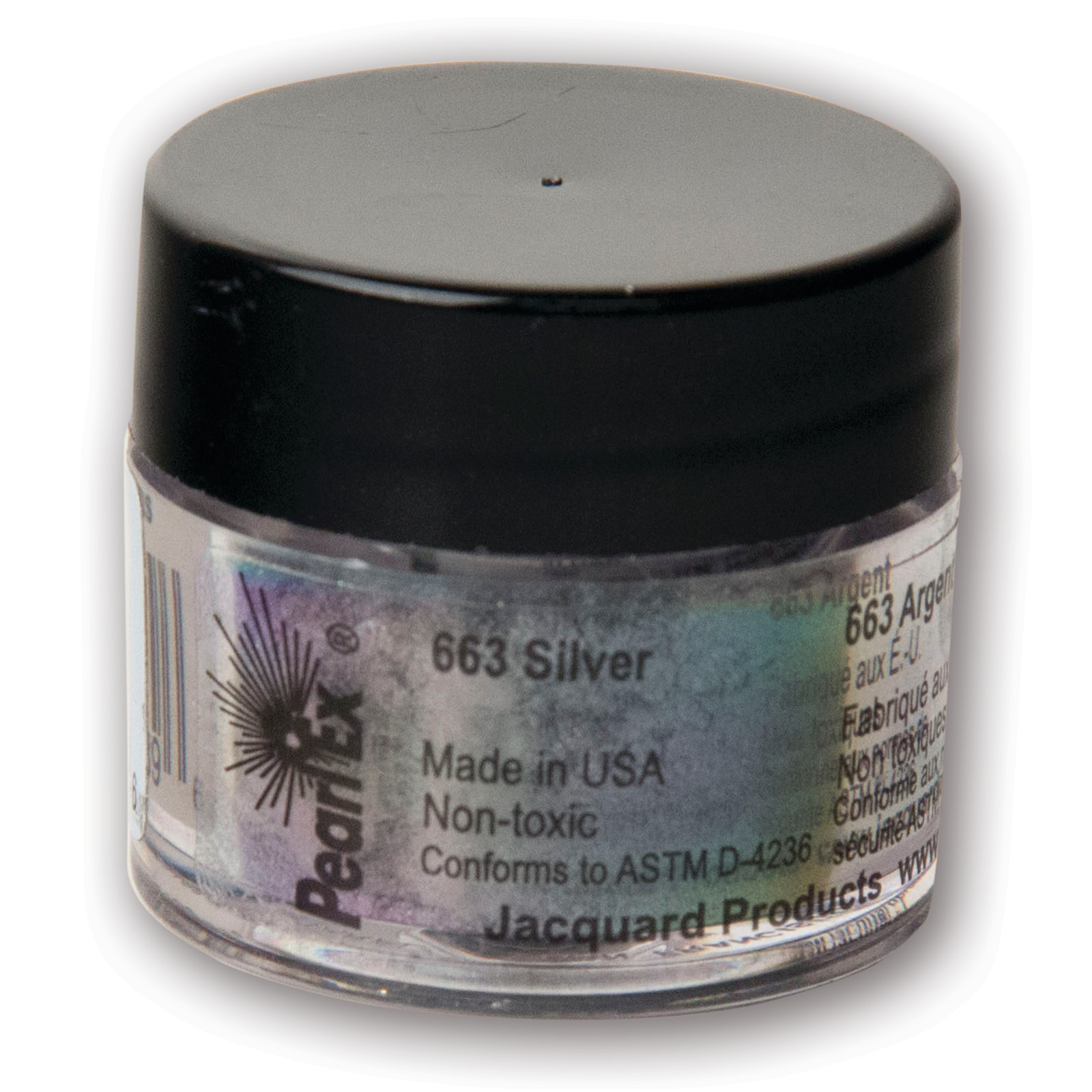 Jacquard Pearl Ex Powdered Pigment, 3g Jar, Silver