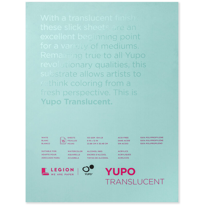 Legion Paper Yupo Translucent Pads, 9" x 12" - 15 Shts./Pad