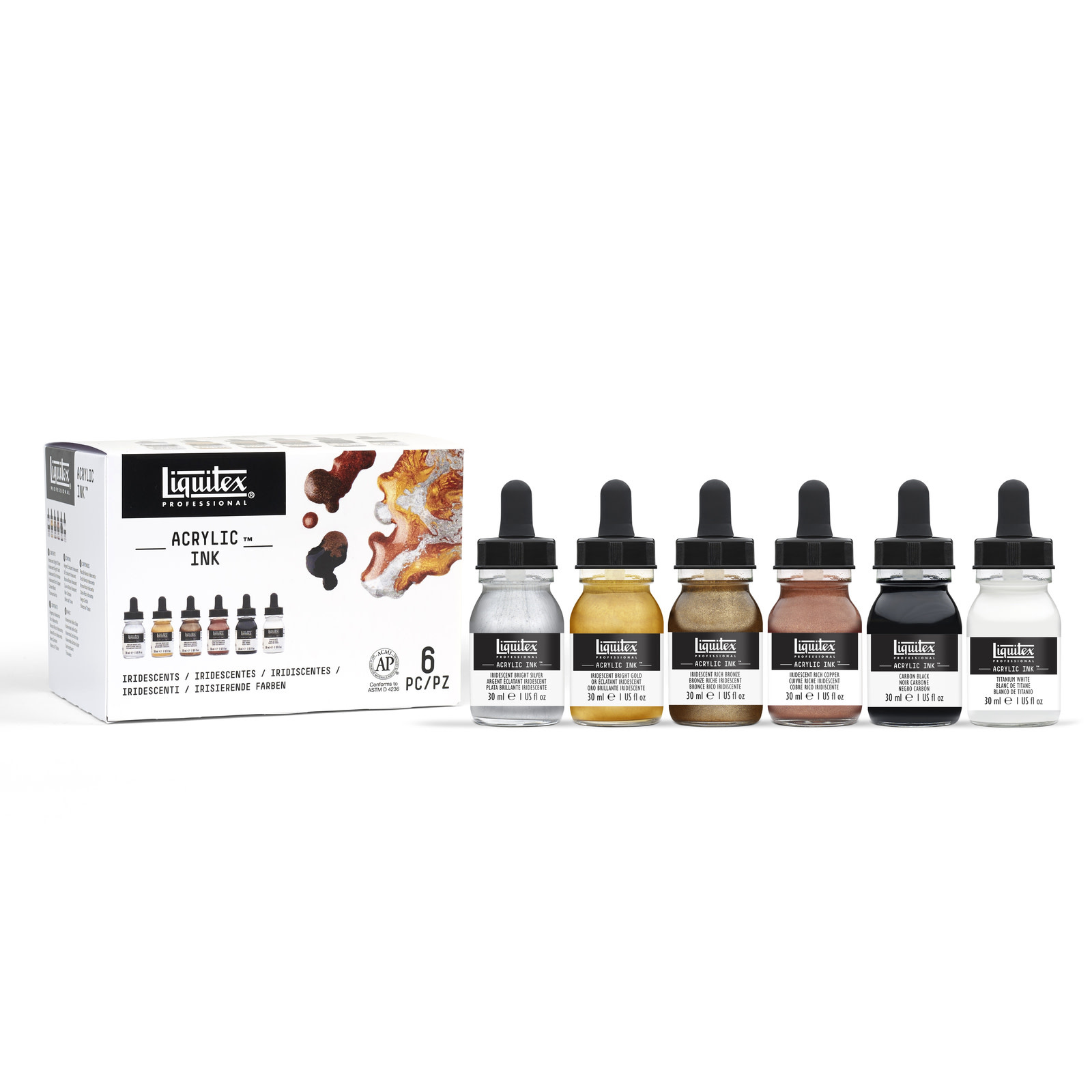 Liquitex Professional Acrylic Ink Sets - Metallic Collection Set/6