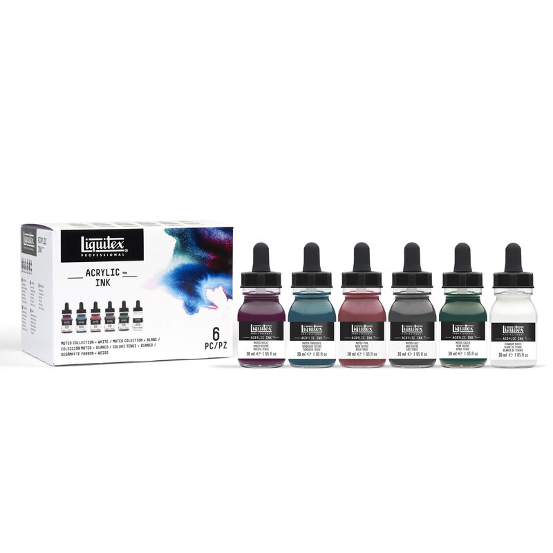 Liquitex Professional Acrylic Ink Sets - Muted Collection Set/6