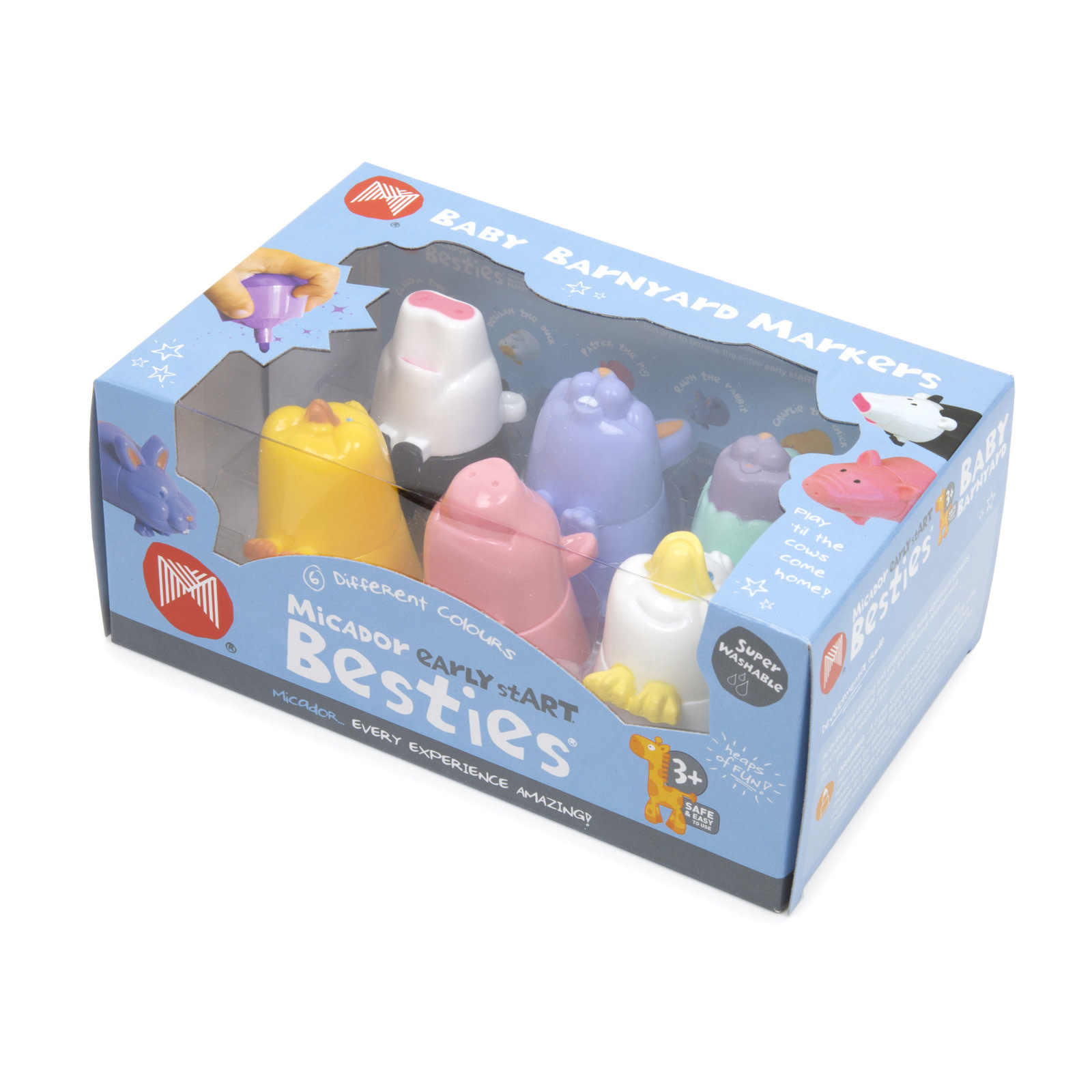 Micador jR. Besties Marker Mates, early stART Baby Barnyard Animals - 6/Pkg