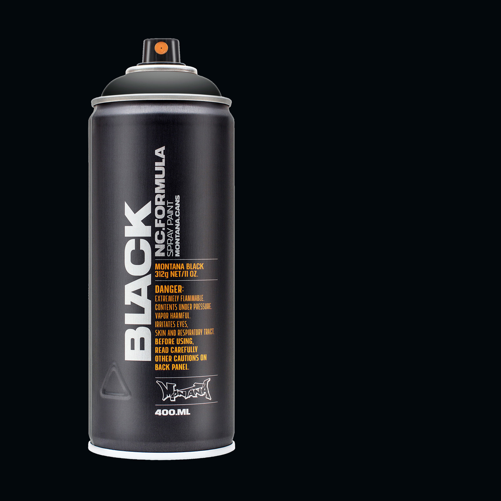 Montana Cans BLACK High-Pressure Cans Spray Color, 400ml Cans, Black