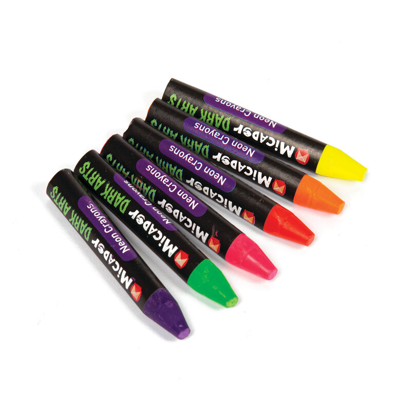 Micador Dark Arts Neon Glow Crayons Pack