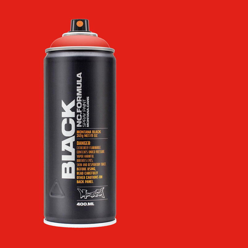 Montana Cans BLACK High-Pressure Cans Spray Color, 400ml Cans, Power Red