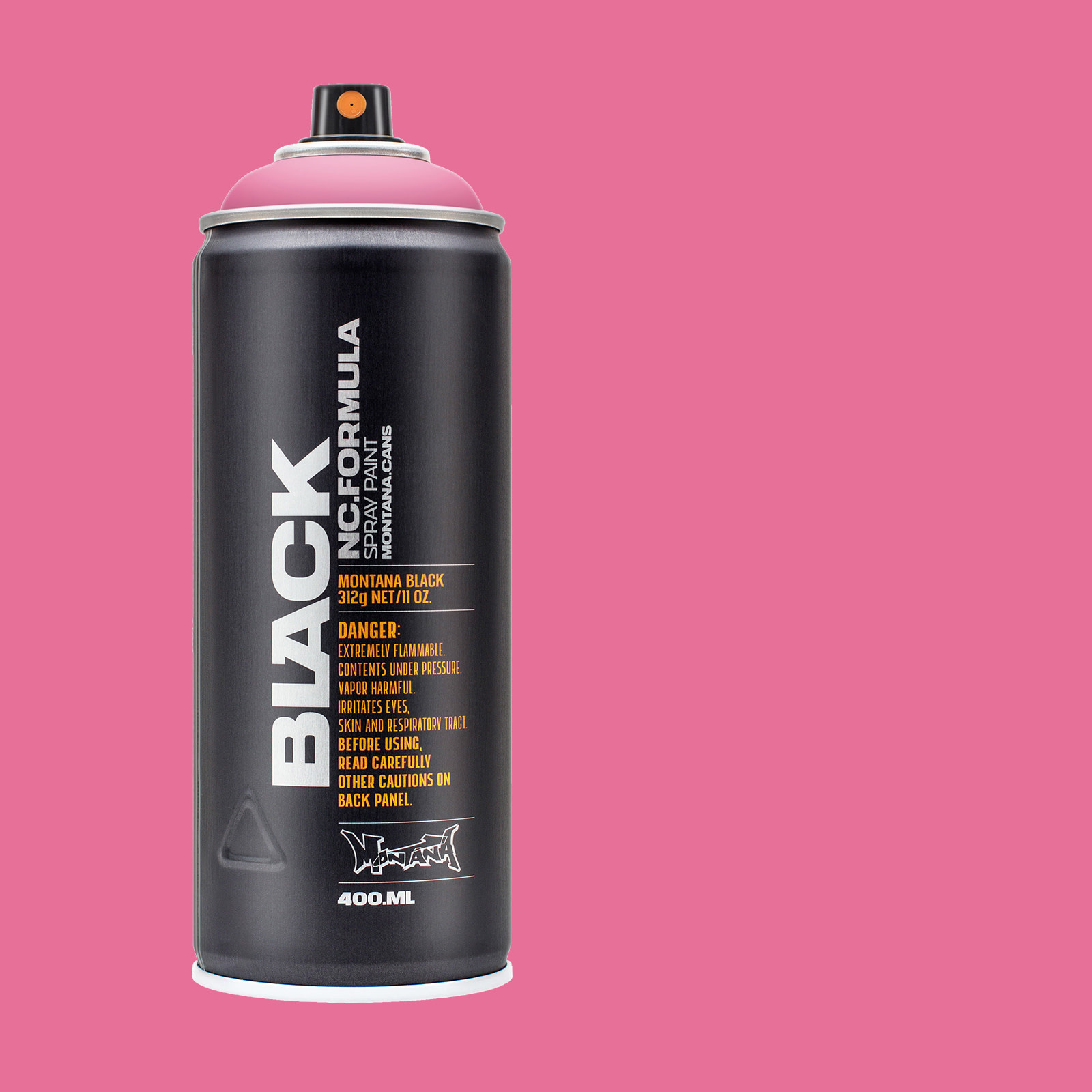 Montana Cans BLACK High-Pressure Cans Spray Color, 400ml Cans, 50% True Magenta