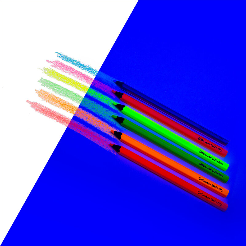 Micador Dark Arts Neon Glow Jumbo Pencils 6PK
