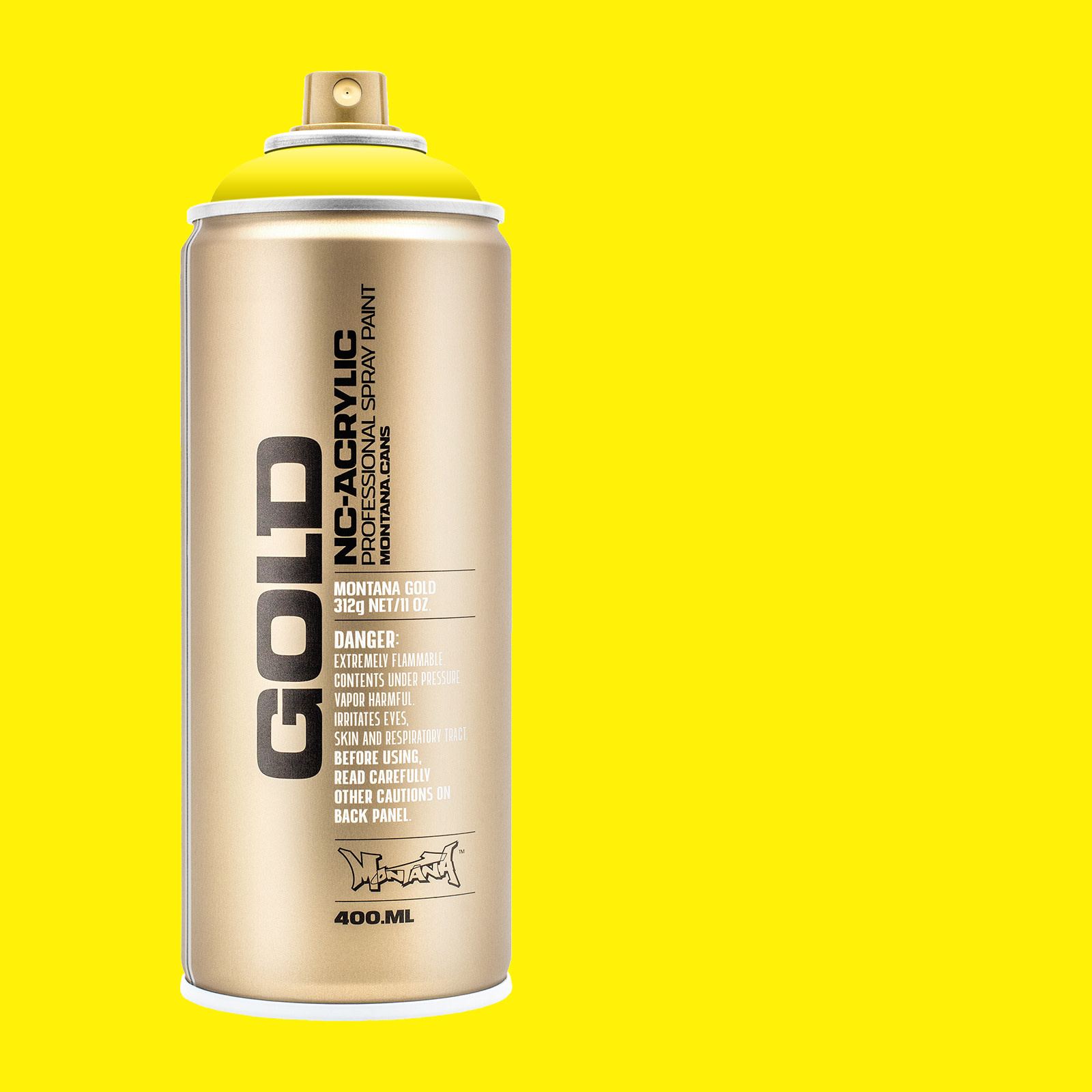 Montana Cans GOLD Spray Color, 100% Yellow - 400ml Spray Can