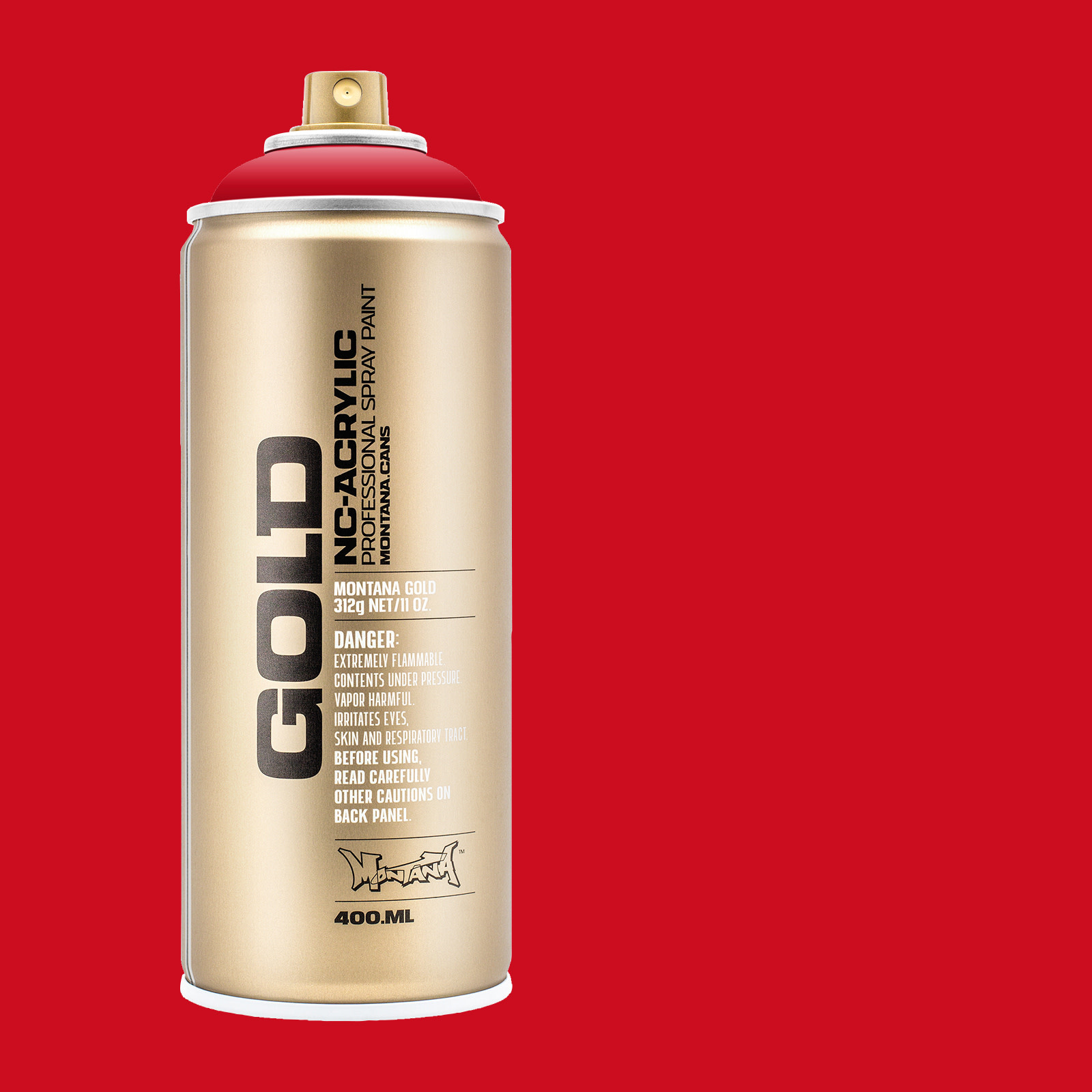 Montana Cans GOLD Spray Color, Shock Red - 400ml Spray Can