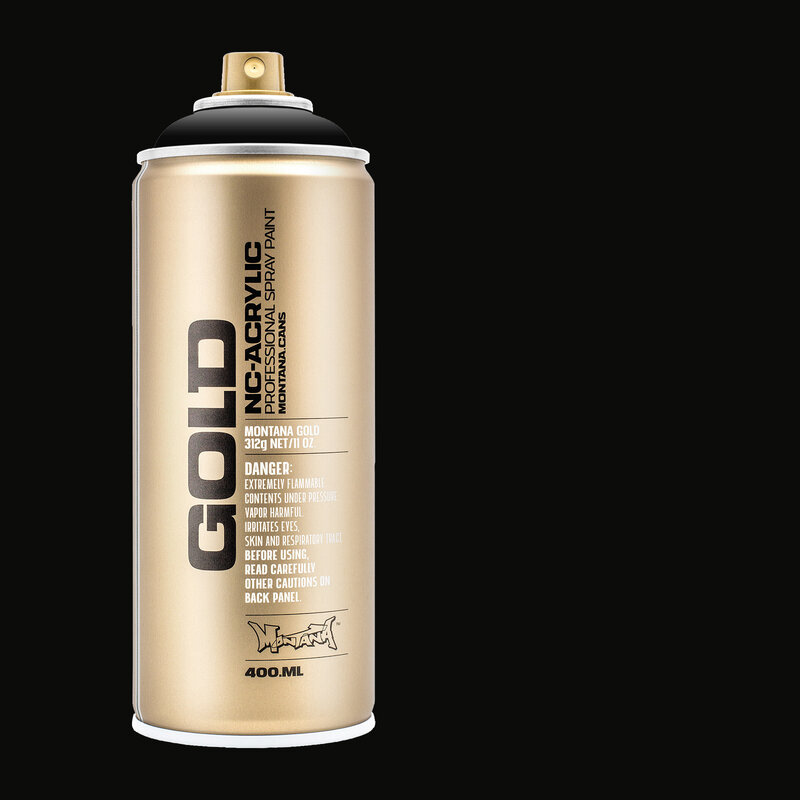 Montana Cans GOLD Spray Color, Shock Black - 400ml Spray Can