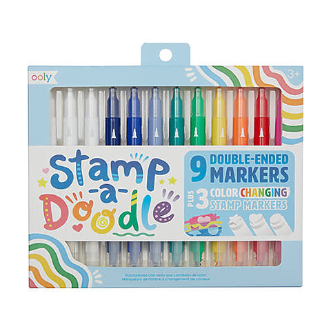 OOLY Stamp-A-Doodle Double-Ended Marker Set, 12-Piece