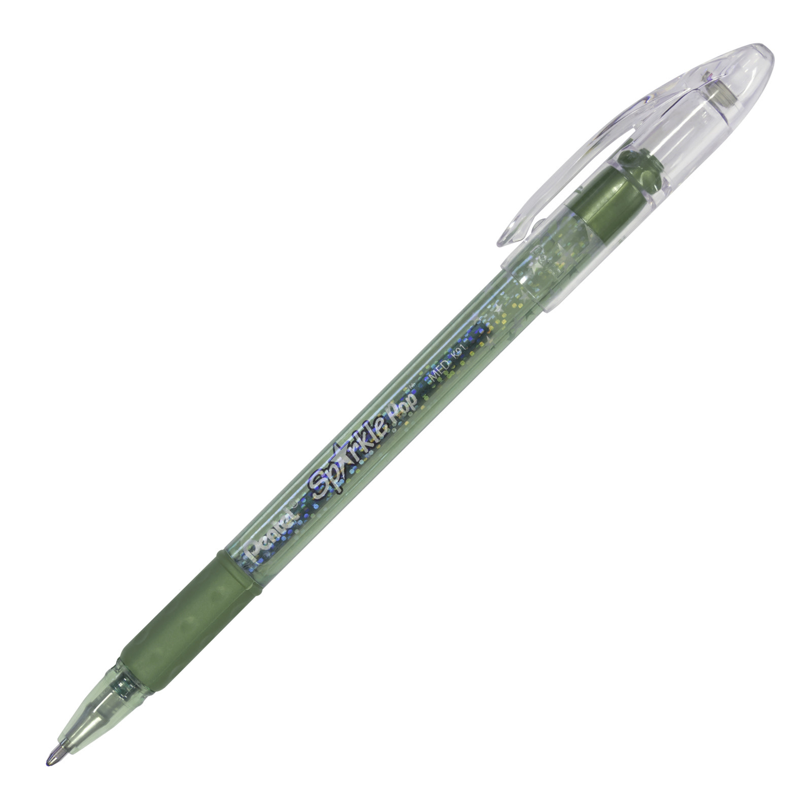 Pentel Sparkle Pop Metallic Gel Pens, Green/Blue Metallic