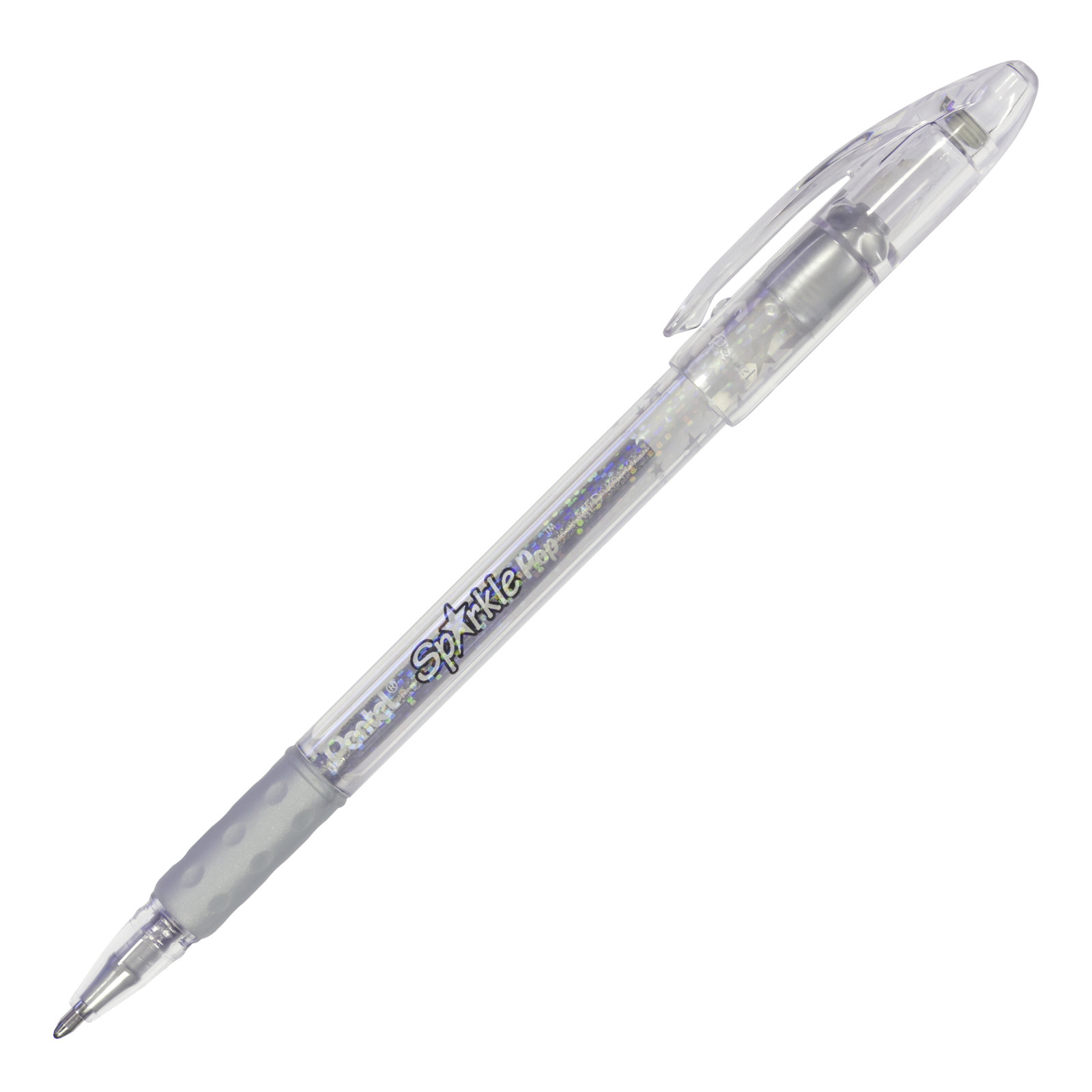 Pentel Sparkle Pop Metallic Gel Pens, Silver/Light Silver Metallic