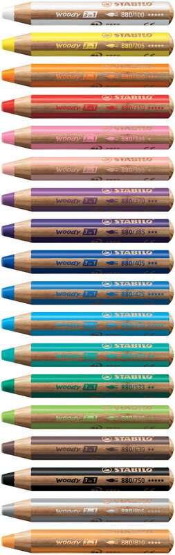 STABILO Woody Set of 18 including Pastel Colors w/Sharpner