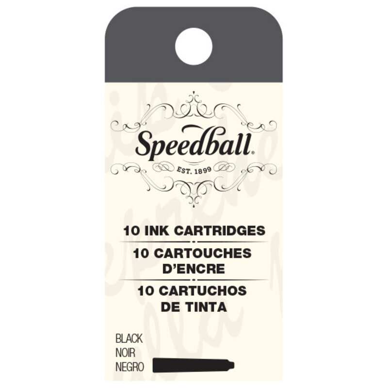 Speedball Calligraphy Fountain Pen Ink Cartridges, Black - 10/Pkg.