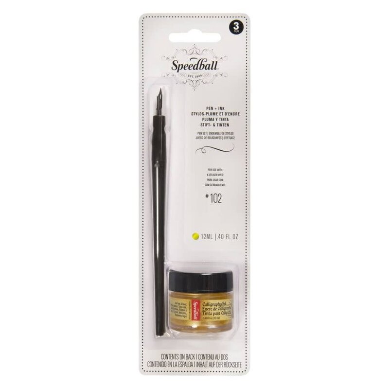Speedball Pen Set with Gold Ink