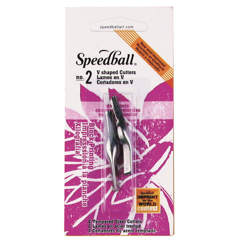 Speedball Linoleum Cutters, Cutters w/Replacement Blades, No. 2 V-Shaped Gouge
