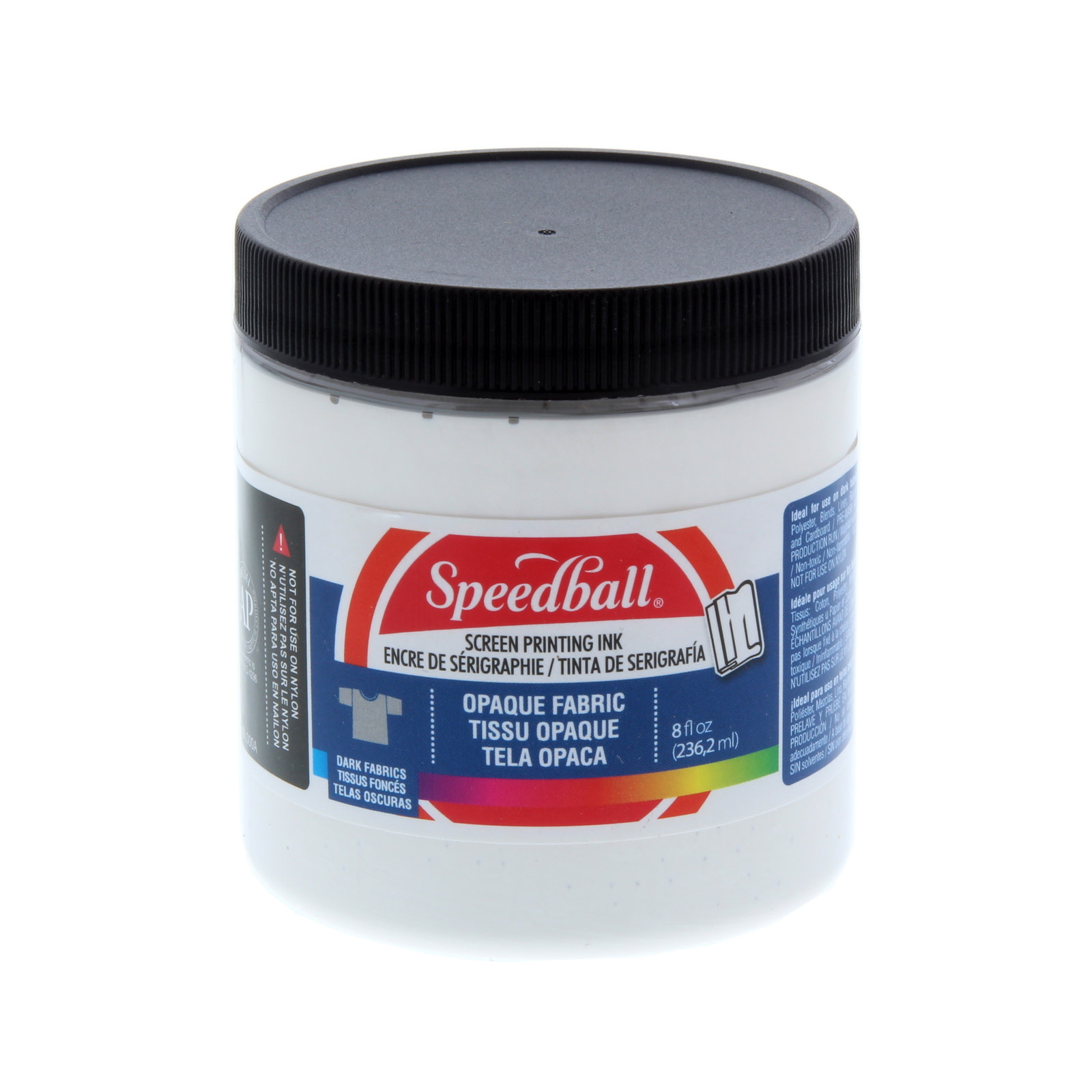 Speedball Opaque Fabric Screen Printing Ink, 8 oz. Jars, Pearly White