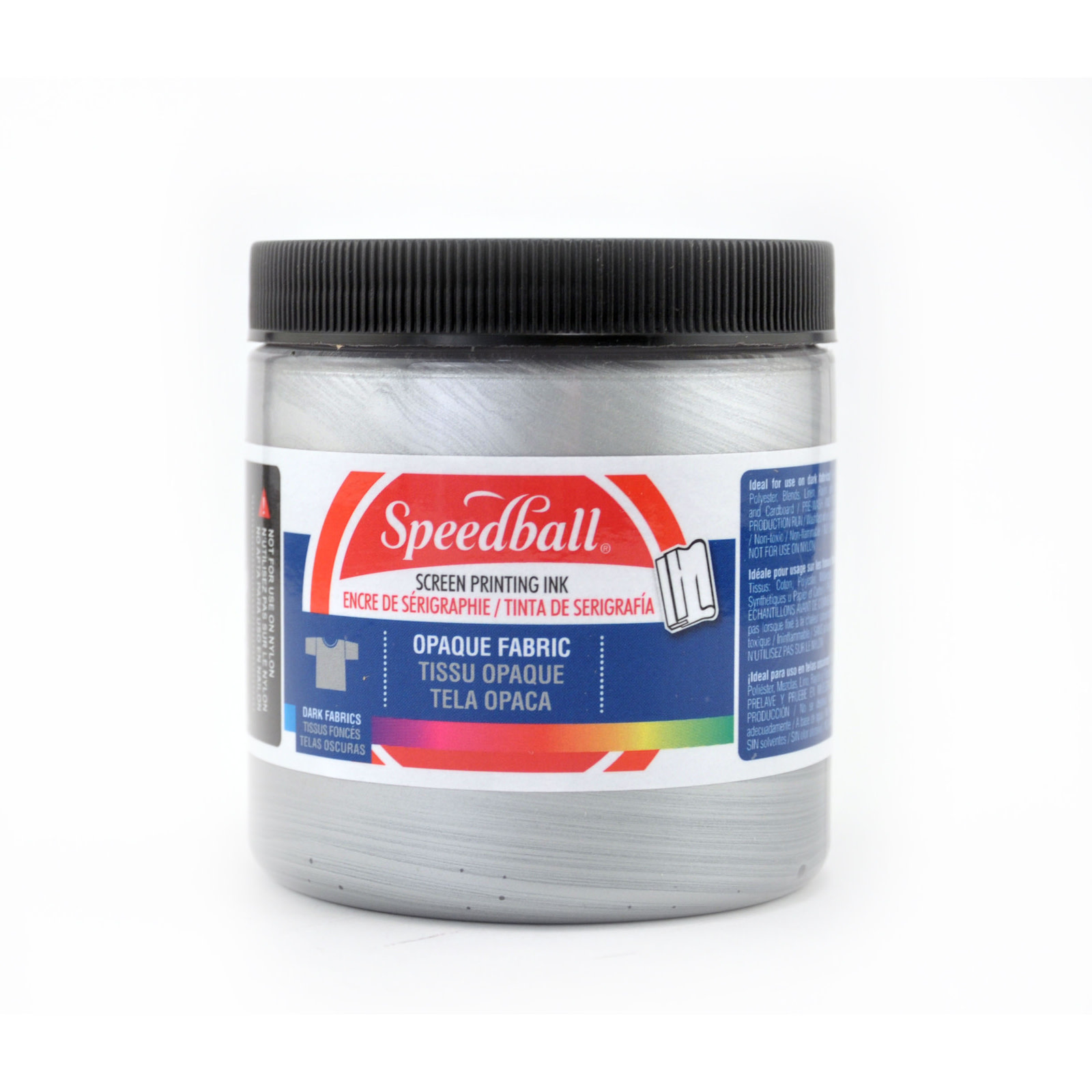 Speedball Opaque Fabric Screen Printing Ink, 8 oz. Jars, Silver