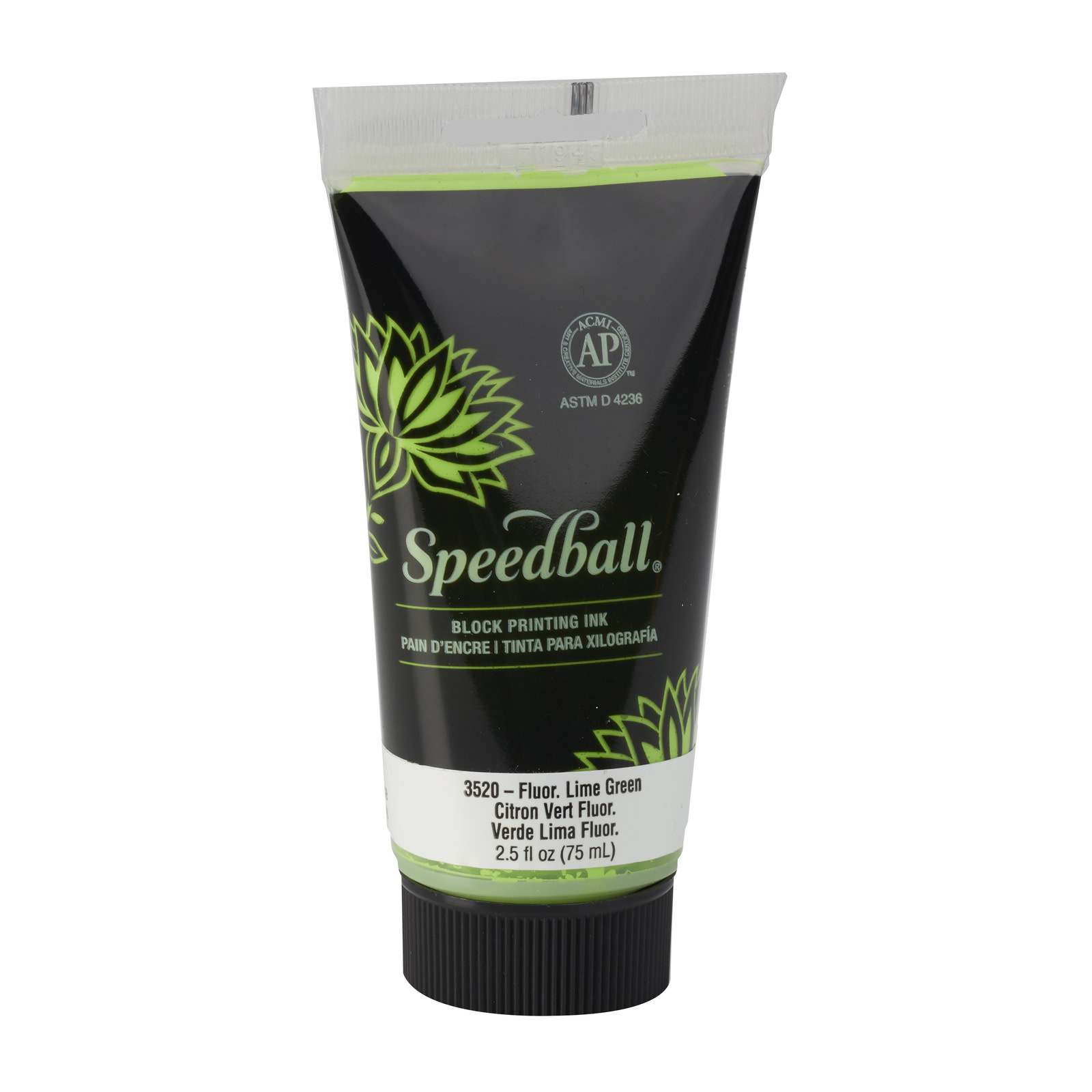 Speedball Block Printing Inks Water-Based, 2.5 oz., Fluorescent Lime Green
