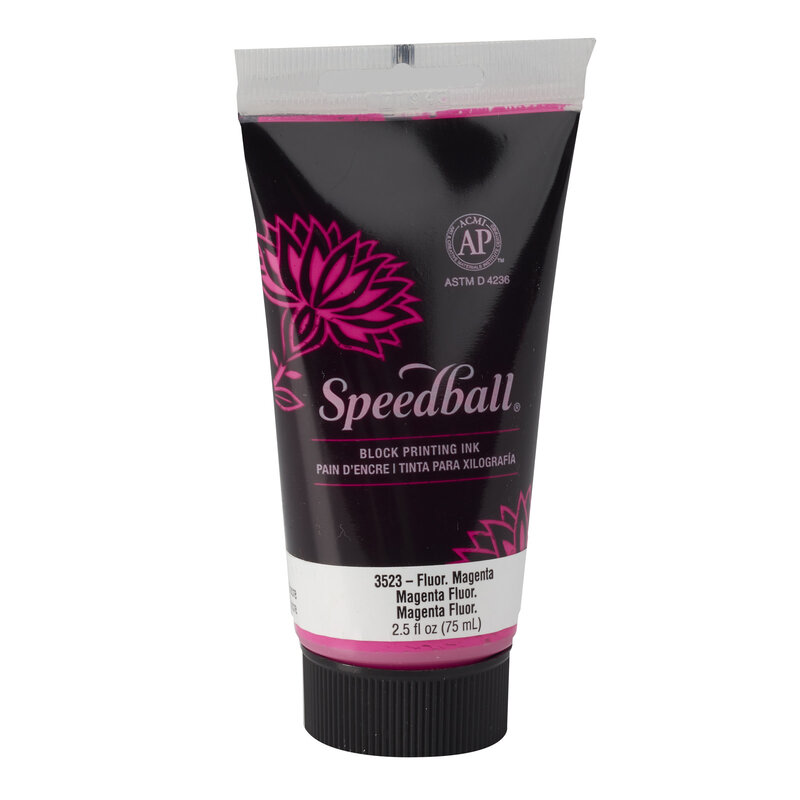 Speedball Block Printing Inks Water-Based, 2.5 oz., Fluorescent Magenta