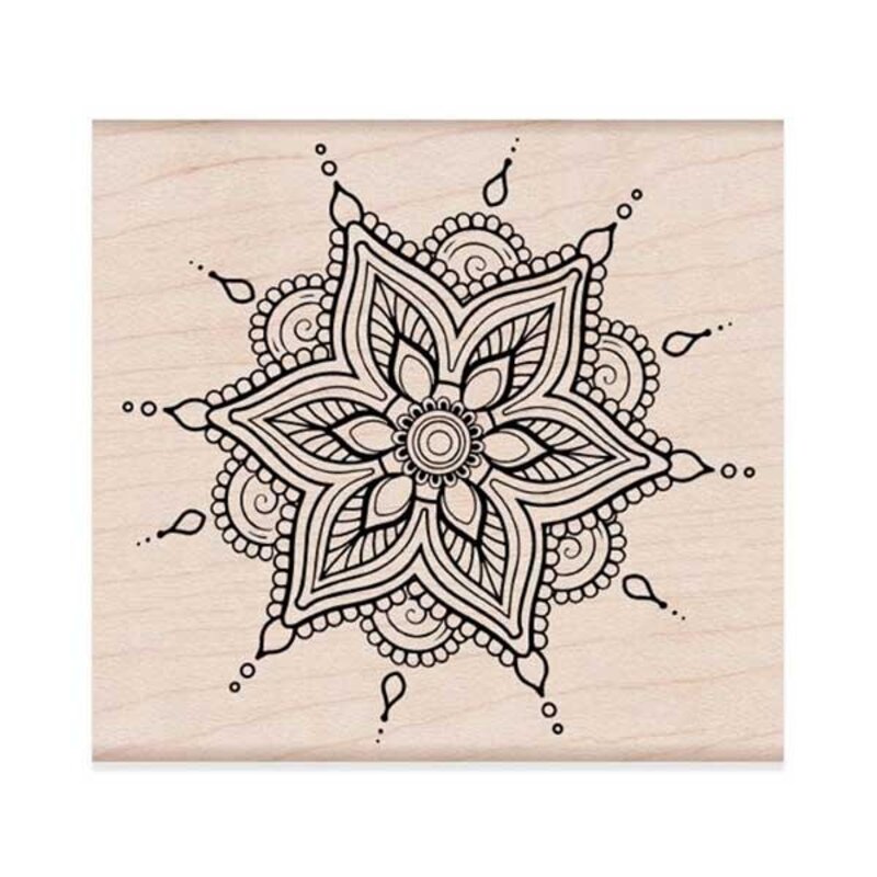 Hero Arts Henna Flower Pattern Wood Mounted Rubber­ Stamp