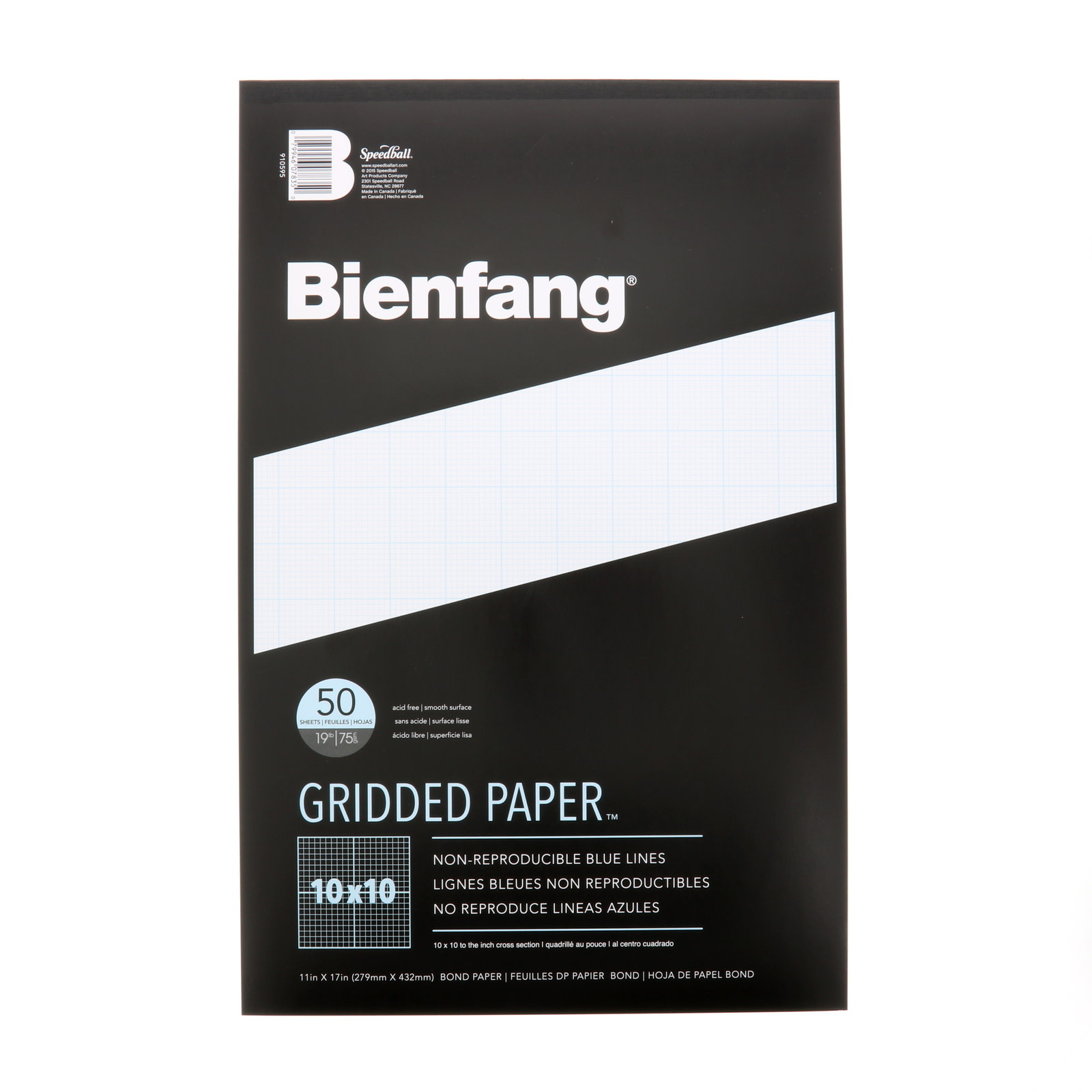 Bienfang Cross Section Paper Pads, 10x10 Grid - 11" x 17" - 50 Shts