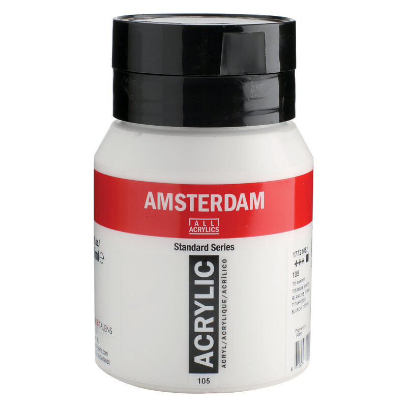 Amsterdam Amsterdam Standard Acrylics, 500ml Jars, Titanium White