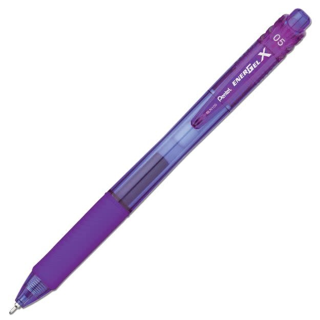 Pentel EnerGel-X Retractable Ballpoint Pen, Medium Point, Purple Ink