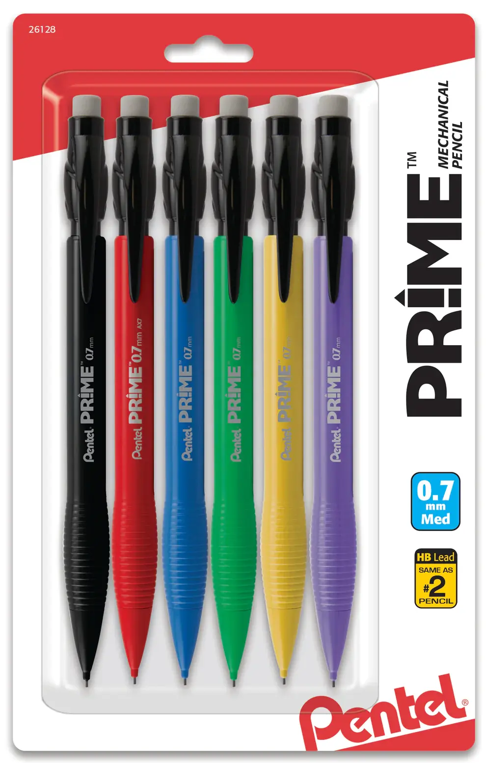 Pentel Prime Mechanical Pencil Assorted Barrel Colors 6 Pack