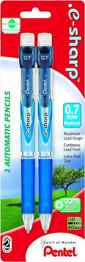 Pentel Mechanical Pencil e-sharp 0.7mm 2Pk