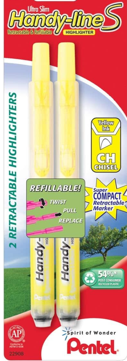 Pentel PENTEL YELLOW HI-LIGHTER 2Pk