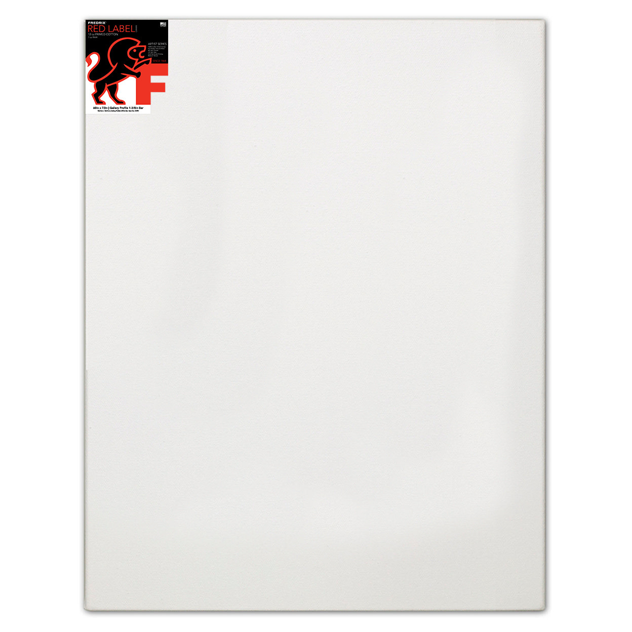 Fredrix Artist Series Red Label 12 oz. Primed Cotton Stretched Canvas, 1-3/8" Gallery Profile, 60" x 72"