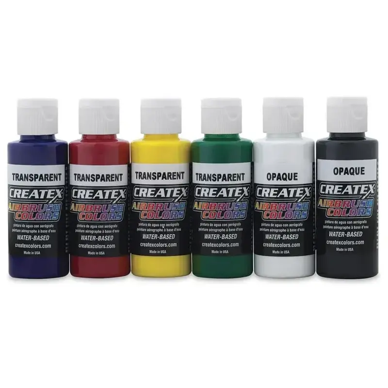 Createx Airbrush Color Sets, Primary Kit - Six 2 oz. Bottles