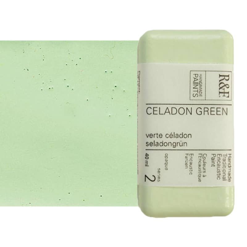 R&F Handmade Paints Encaustic Paint Cakes Celadon Green 40ML