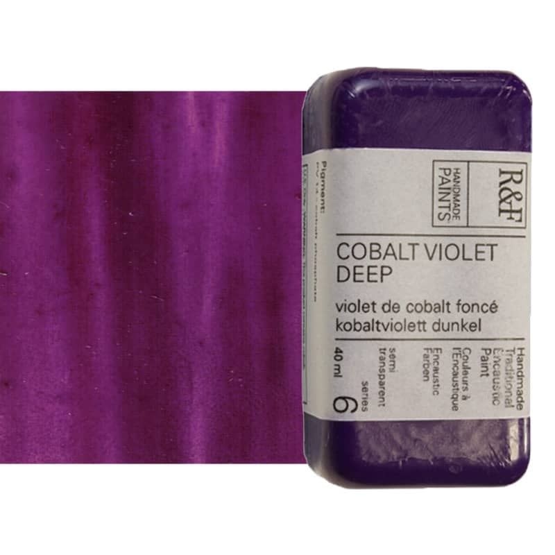 R&F Handmade Paints Encaustic Paint Cakes Cobalt Violet Deep40ML