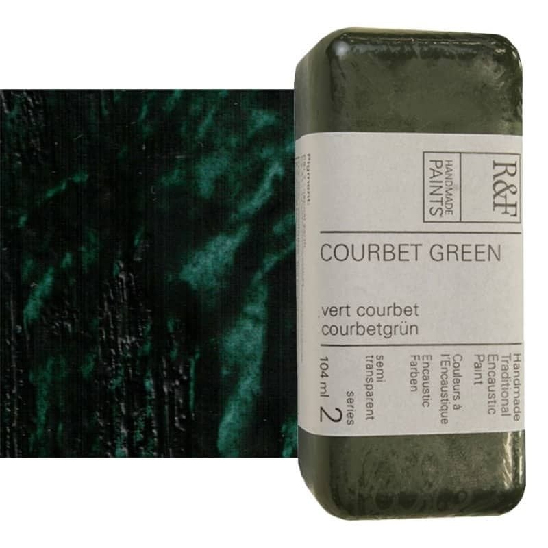 R&F Handmade Paints Encaustic Paint Cakes Courbet Green40ML