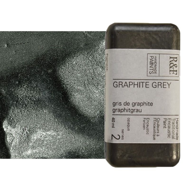 R&F Handmade Paints Encaustic Paint Cakes Graphite Gray40ML