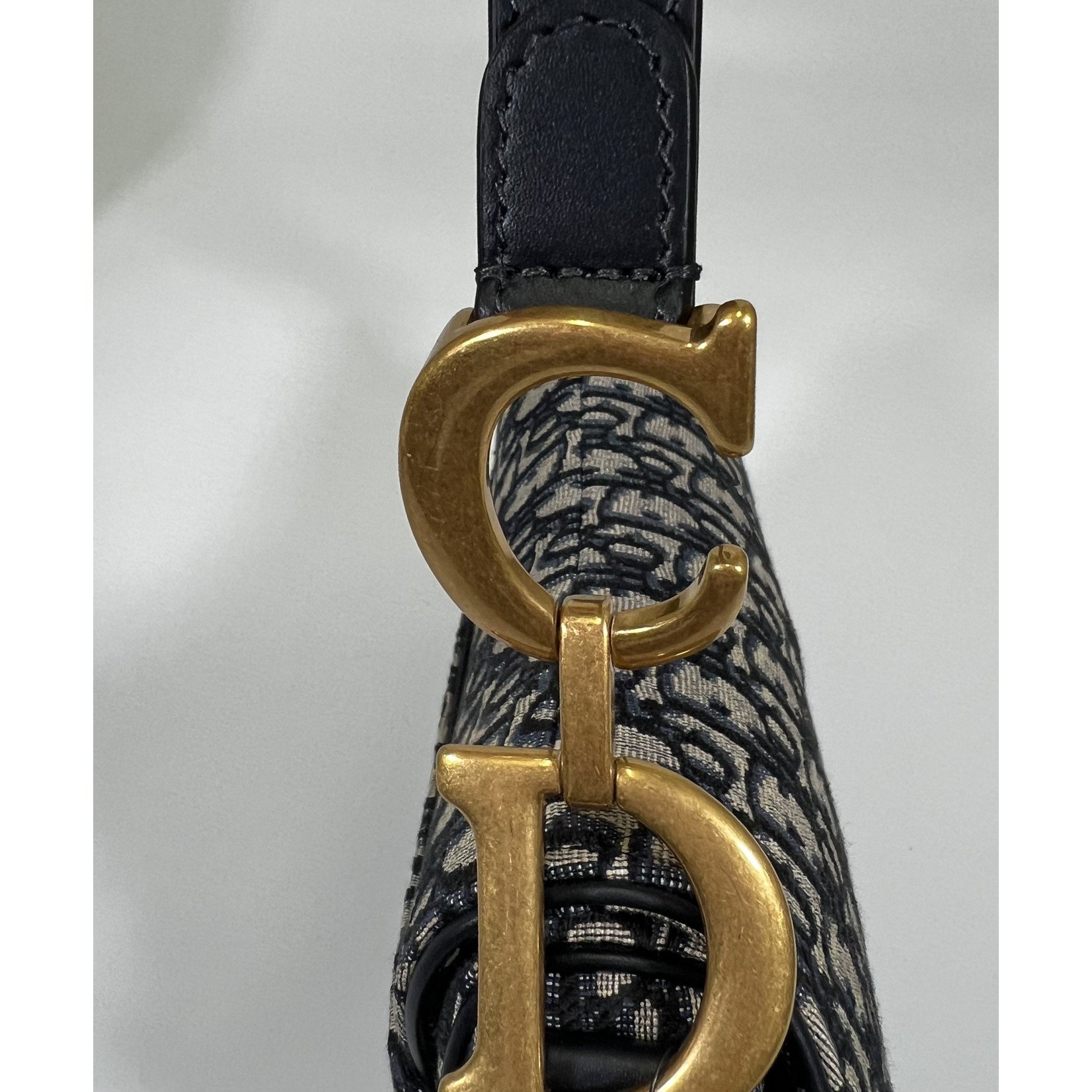 DIOR Saddle Belt Pouch Blue Dior Oblique Jacquard - Women