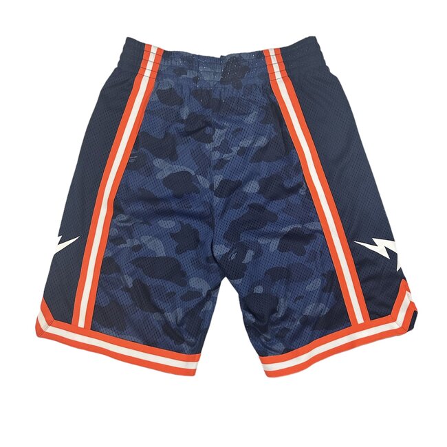A Bathing Ape Bape Color Camo Wide Basketball Shorts "Orange & Blue"
