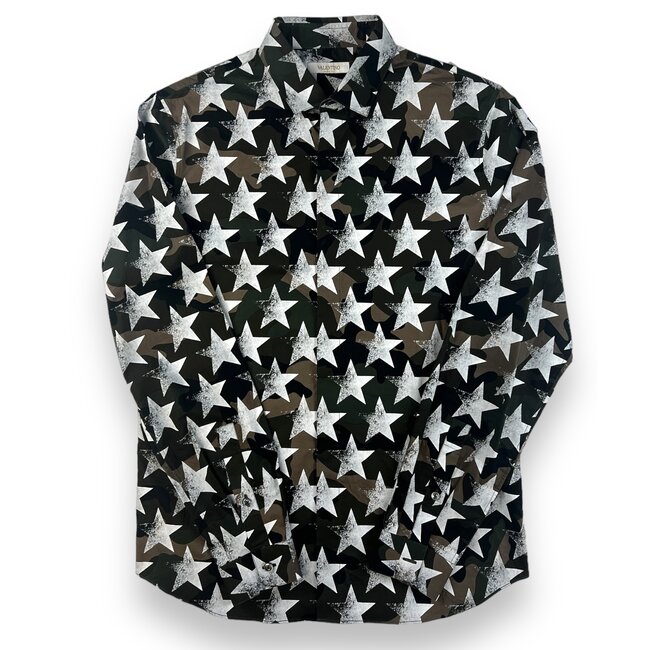 Valentino Valentino Camo Star Button Up Size Large