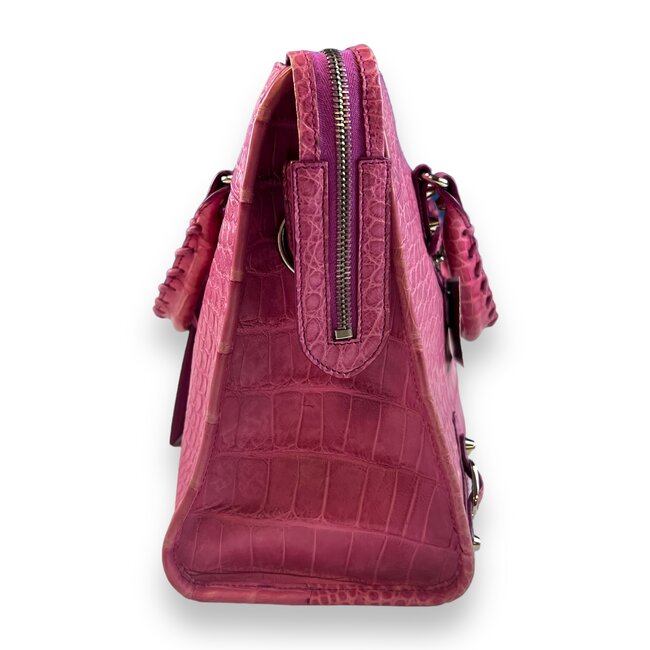 Balenciaga Balenciaga Classic City Pink Crocodile Bag