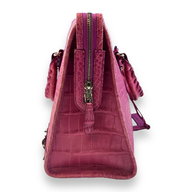 Balenciaga Balenciaga Classic City Pink Crocodile Bag