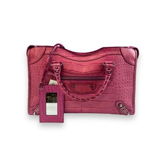 Balenciaga Balenciaga Classic City Pink Crocodile Bag